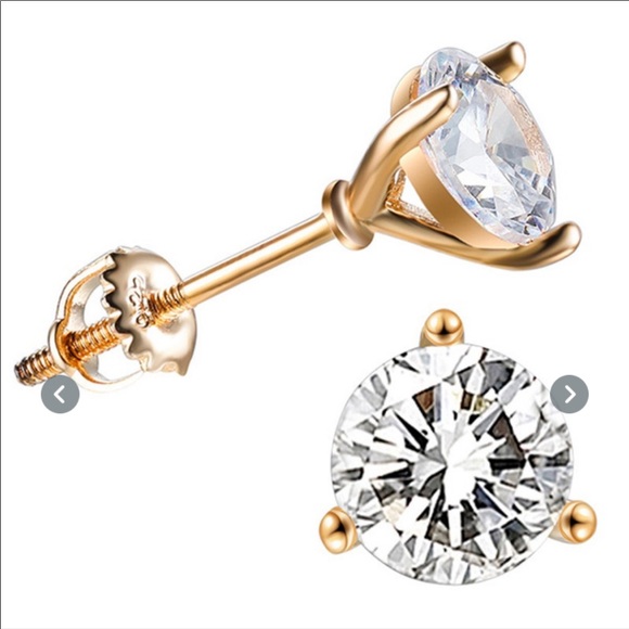 Vintage 1.25CT White Sapphire Martini Studs - Picture 5 of 6